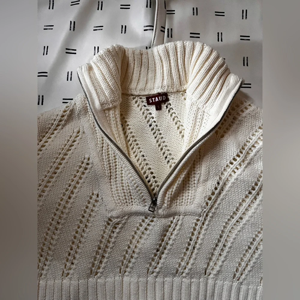 STAUD Cropped Hampton Sweater Sz S - Picture 9 of 10
